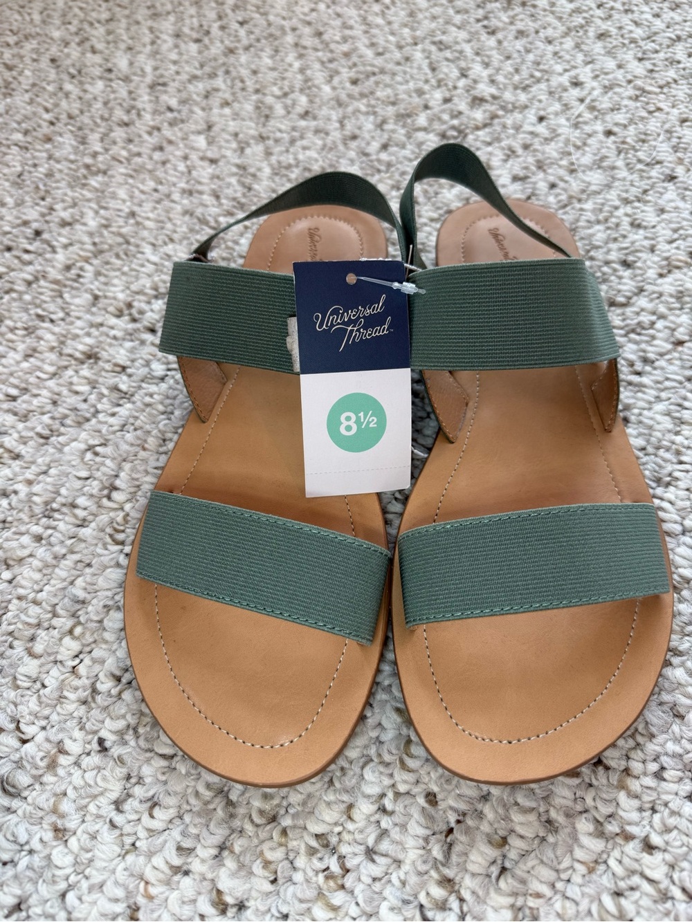 NWT Universal Thread Green Elastic Strap Sandals Size 8.5
